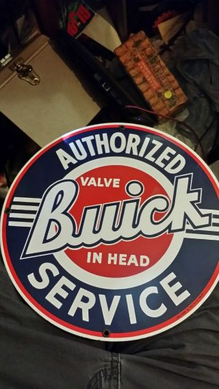 Vintage Buick Authorized Service Poecelain Sign