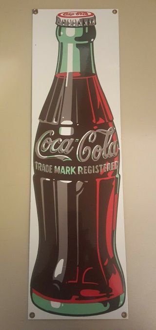 Vintage 1989 Coca - Cola Soda Pop Porcelain Enameled Bottle Sign By Ande Rooney