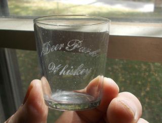 Deer Park Whiskey Pre Pro Etched Shot Glass Deer Park Distillery St.  Paul,  Mn