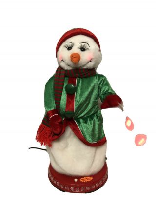 Gemmy Spinning Snowflake Snowman Dances and Sings 