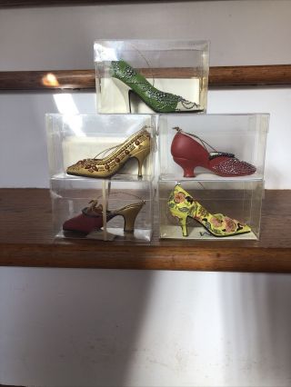 Set Of 5 Metropolitan Museum Of Art York Shoes Mma Christmas Ornaments
