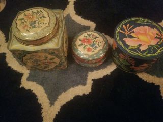 Two Daher Floral Tin 