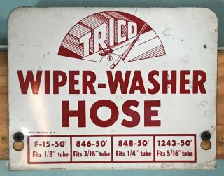 Vintage Trico Wiper Washer Hose Metal Sign