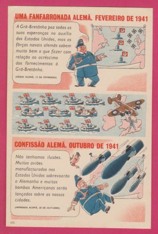 Ww2 British Propaganda Anti Nazi Germany,  Royal Navy Raf Aviation 1940s Postcard