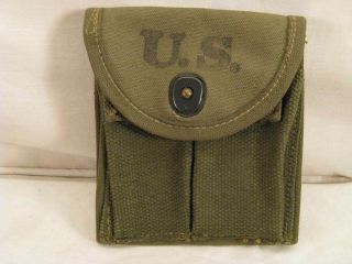 Wwii Us M - 1 Carbine Ammo Pouch M1 Butt Stock 1943 Od Green