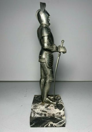 Vintage SEC.  XV Medieval Knight w/ Sword Figurine 9in Statue Peltro Pewter Italy 3