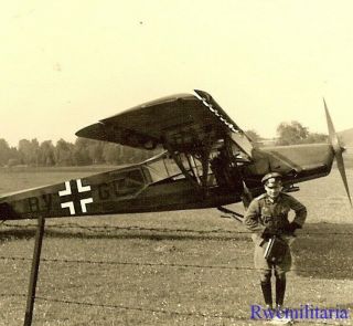 Fantastic Wehrmacht Officer By Luftwaffe Fi.  156 Storch Recon Plane (bv,  Gl)
