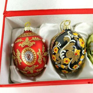 2017 Joan Rivers Russian Faberge Inspired Egg Ornaments Set Of 4 Christmas 2