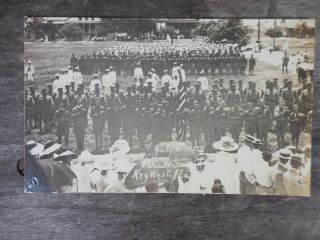 Key West Florida Parade Ground W Soldiers July 4 1912 Real Photo Postcard Rppc