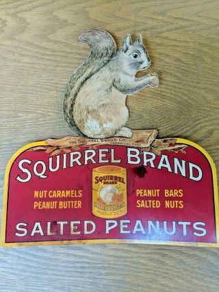 Vintage Squirrel Brand Salted Peanuts Advertising Sign