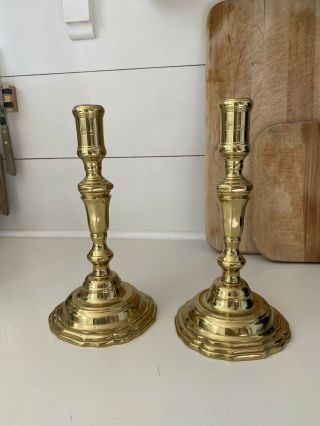 Vintage Shiny Brass Candlesticks Virginia Colonial Williamsburg Cw 16 - 35