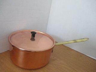 Copper & Brass 6 " Sauce Pan & Lid Stainless Steel Interior