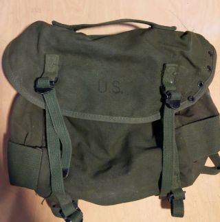 Vintage Us Army Military Canvas Field Pouch Gear 1961