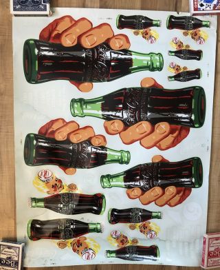 Rare Vtg Coca - Cola Sprite Boy Vending Machine Decal Sheet 26x20