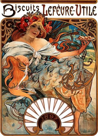 Alphonse Mucha Biscuits Lefevre - Utile Art Nouveau Fine Art Giclee Print