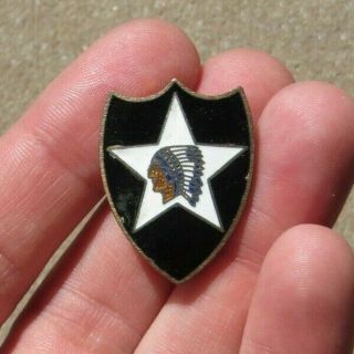Ww2 Us Army Military 2nd Infantry Division Pin Back D Day Patch Type Di