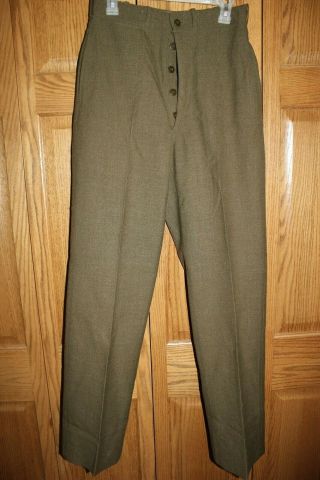 Ww2 Us Military Issue 100 Wool Field Dress Trousers Pants 30x33 Tg07