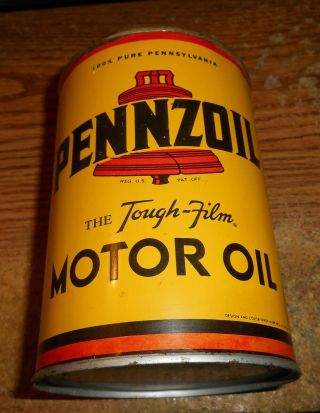Vintage Pennzoil Motor Oil One Quart Can