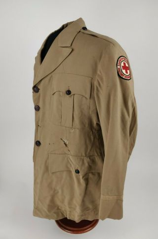 Wwii Ww2 American Red Cross Military Welfare Service Khaki Tunic 1944 Flaws
