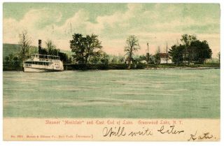 Greenwood Lake Ny - Steamer Montcalir At East End Of Lake - Postcard