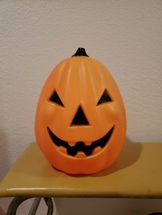 Vintage Halloween Jack - O - Lantern Pumpkin Blow Mold Light Up 14”