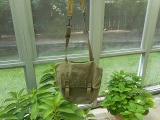 Wwii Us Army/usmc M1936 Canvas Musette Bag W/strap 1945