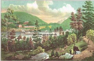 Currier And Ives U.  S.  Military Academy,  West Point 1952 Print