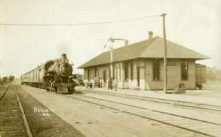 Rppc Augusta Wisconsin Station Depot - Azo Stamp Box 1904 - 1918