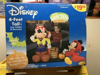 Disney Mickey Mouse 4 Foot Pirate Lighted Airblown Inflatable Halloween