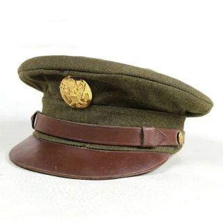 Us Army Enlisted Men Em Dress Cap Visor Hat Insignia Badge Bancroft Size 6 3/4