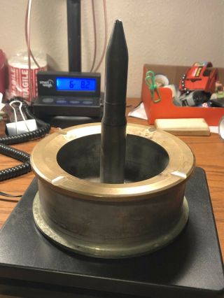 Trench Art Ashtray Made From 6”x 7” 6.  5lbs