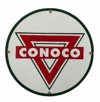 Conoco Gasoline Porcelain Advertising Sign