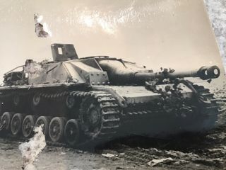 Large WWII Photo Of Knocked Out German Tank 2