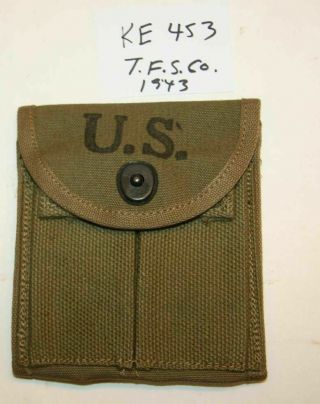 Wwii M1 Carbine Stock Pouch,  " T.  F.  S.  Co.  1943 " Nos Orig.  Usgi