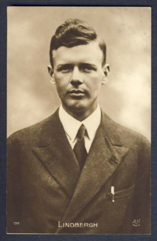 Pioneer Aviation Charles Lindbergh Real Photo Postcard