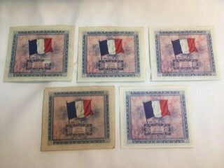 France - WWII - Allied Military Currency / French Bank Notes - 1944 3
