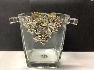 Arthur Court Designs Champagne Glass Ice Bucket Pewter Grape Vines France Signed