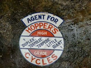 Porcelain Agent For Hoppers Enamel Sign Size 18 " X 15 " Inches