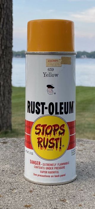 Vintage Rust - Oleum Yellow Spray Paint Can