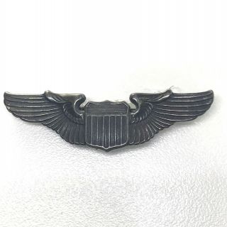 Vintage Sterling Silver Usaf Air Force Military Wwii 2 " Pilot Wings Pin American