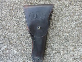 Us Model 1916 Brown Leather M - 1911a1 Pistol Holster Marked Boyt 42 Dyed Black