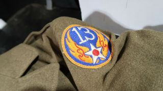 Wwii Us Army 13th Air Corps Force 4 Pocket Tunic 36r