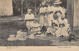 Antigua,  Bwi Native Women At Work Making Hats,  Sambon Pub C 1904 - 14