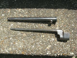 Ww2 Spike Bayonet With Scabbard For The British Enfield No.  4 Mk 1 Rifle