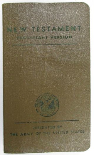 Testament World War Ii Us Army Pocket Size Protestant Version 1942