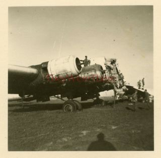 Wwii Photo - Us View Of Captured German Bomber Plane Wreck 2