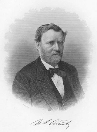 Civil War General President Ulysses Simpson Grant Old 1877 Art Print Engraving