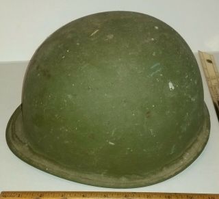 Vintage Wwii Ww2 Korea Us Army Green Helmet Steel Pot Usa American