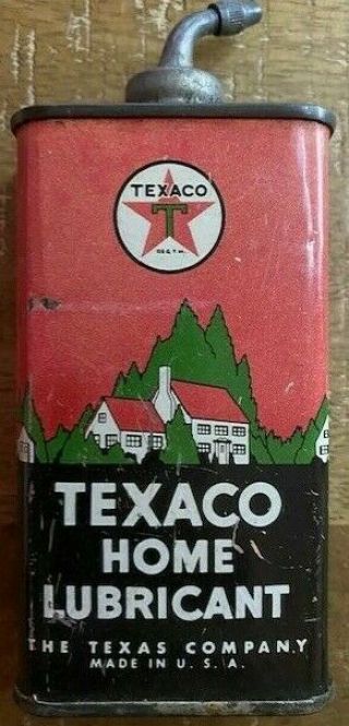 Vintage Texaco Home Lubricant Lead Spout 4 Oz.  Oil Can Oiler
