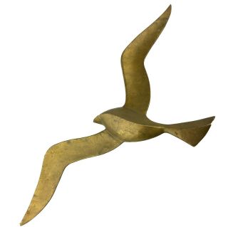 Vintage Large 20 " Tand Brass Flying Bird Silhouette Dramatic Wall Decor Taiwan